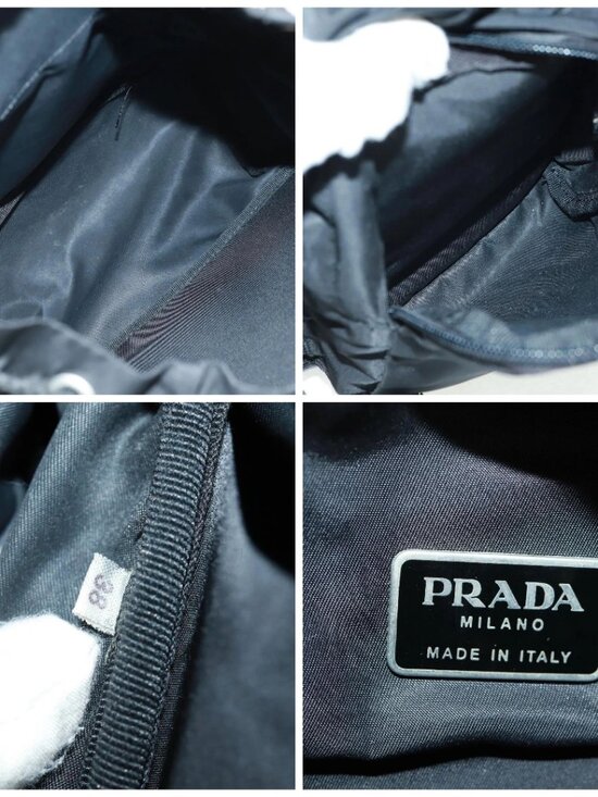 PRADA Backpack Nylon Black Silver Auth bs31838 main image 8
